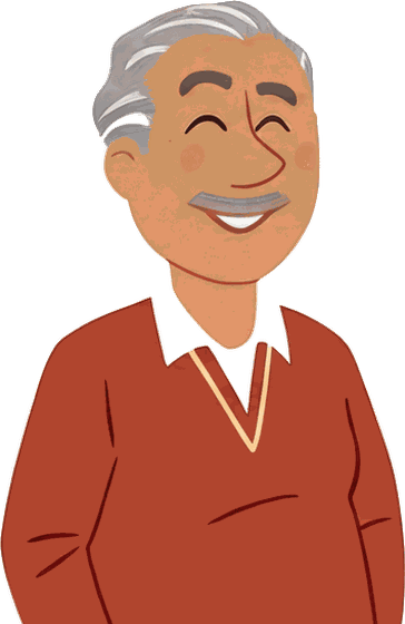 Hombre mayor sonriente